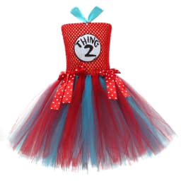 Cat in the Hat Girls Tutu Dress With Headband Dr. Seuss Thing 1 Thing 2 Costume for Kids Birthday Party Cosplay Fancy Dresses