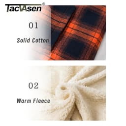 TACVASEN Sherpa Lined Flannel Jacket Mens Heavyweight Hooded Fleece Jacket Thicken Warm Button Down Plaid Jacket Outwear Coats