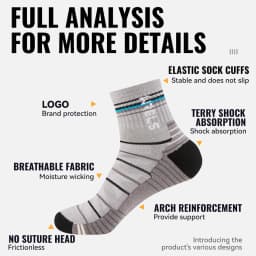 WRELS 1/2/3pairs Merino Wool Socks Warm Thermal Hiking Socks Cushion Sweat Wicking Breathable Compression Merino Wool Socks
