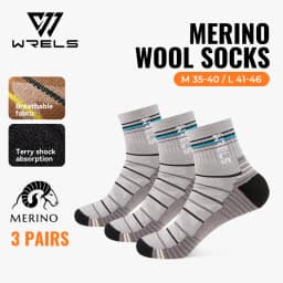 WRELS 1/2/3pairs Merino Wool Socks Warm Thermal Hiking Socks Cushion Sweat Wicking Breathable Compression Merino Wool Socks