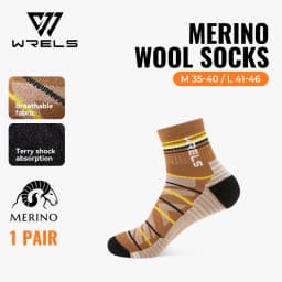 WRELS 1/2/3pairs Merino Wool Socks Warm Thermal Hiking Socks Cushion Sweat Wicking Breathable Compression Merino Wool Socks