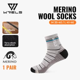 WRELS 1/2/3pairs Merino Wool Socks Warm Thermal Hiking Socks Cushion Sweat Wicking Breathable Compression Merino Wool Socks