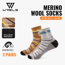 WRELS 1/2/3pairs Merino Wool Socks Warm Thermal Hiking Socks Cushion Sweat Wicking Breathable Compression Merino Wool Socks