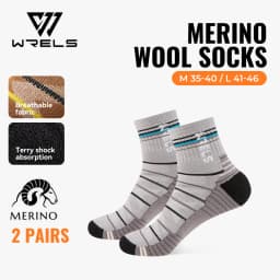 WRELS 1/2/3pairs Merino Wool Socks Warm Thermal Hiking Socks Cushion Sweat Wicking Breathable Compression Merino Wool Socks