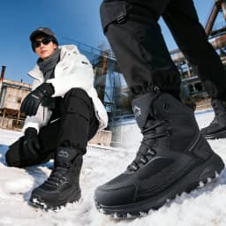2026 Winter Men's General Cotton Shoes with Fleece Lining Thickened and Warm Cold-Resistant Boots Sizes 40-45