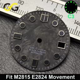 Hot Sale 28.5mm Carbon Fiber Green C3 Luminous Dial Replacement Part Fit NH34 NH35 8215 ETA2824 Mechanical Watch DIAL Custom
