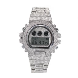 Hip Hop Full Iced Out Men Watches Stainless Steel Fashion Luxury Rhinestones Quartz Square Wristwatches Business Watch