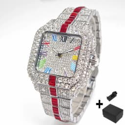 Hot Fashion Full Diamond Watch Men UNIGUET Brand Hip Hop Iced Out Bling Jewelry Square Quartz Wristwatch For Man Dropshipping
