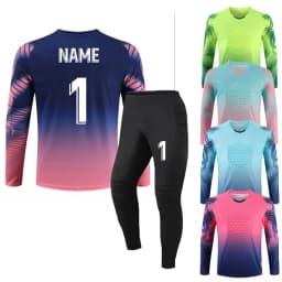 Custom Men Football Goalkeeper Uniforms Suit Adult Kids Jerseys Sets Long Sleeve Protective Sponge Soccer Shirt Pants Sports