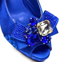 2024 Rhinestone Design INS Hot Sale New Arrivals African Shoes and Bag Set in Blue Color Open Toe Comfortable Women Heels