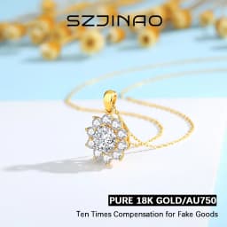 Original Design 18K Gold Moissanite Pendant 2ct VVS1 AU750 Bauhinia Necklace for Women Anniversary Party Gift Trendy Jewelry