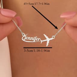 Custom Personalization Stainless Steel Aircraft Name Necklace Pendant With Airplane Jewelry The Ideal Gift Mother's Day Gift