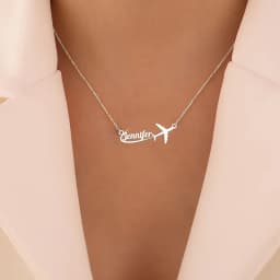 Custom Personalization Stainless Steel Aircraft Name Necklace Pendant With Airplane Jewelry The Ideal Gift Mother's Day Gift