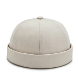 Vintage Men's Summer Cotton Brimless Skullies Cap Solid Color Street Portable Docker Hats Multipurpose Beanie Hat Hip Hop Hats
