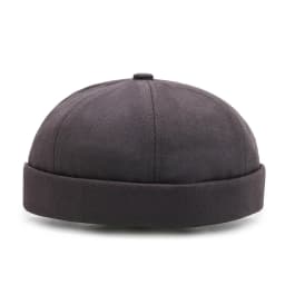 Vintage Men's Summer Cotton Brimless Skullies Cap Solid Color Street Portable Docker Hats Multipurpose Beanie Hat Hip Hop Hats