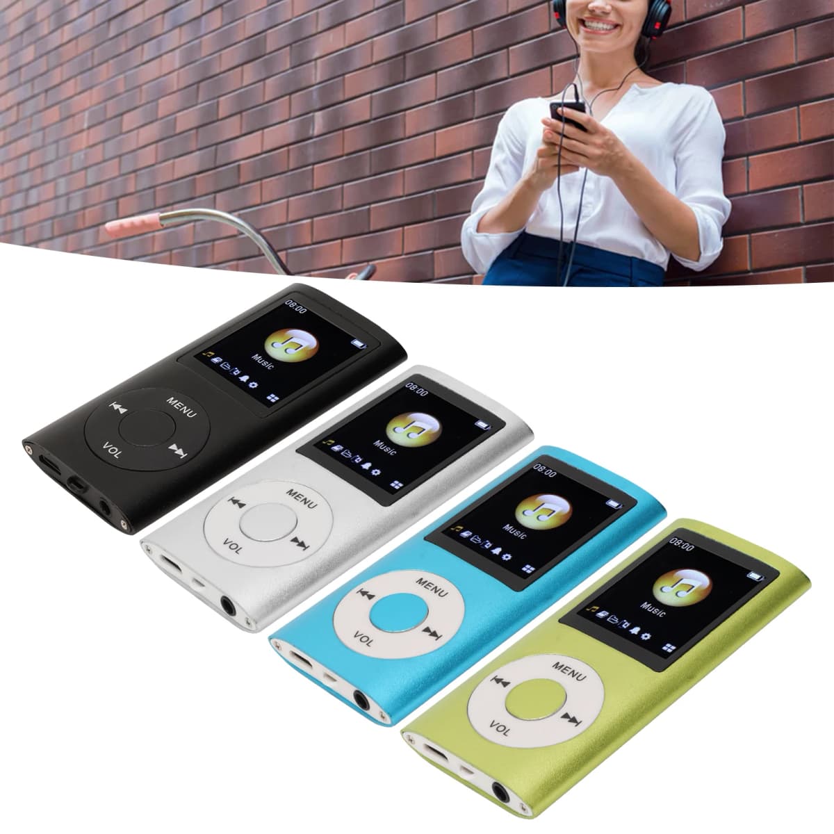 Aluminum Alloy MP3 Player Stylish Multifunctional Lossless Sound Slim 1.8 Inch LCD Screen Portable MP3 Music Player