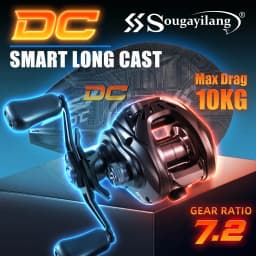 SOUGAYILANG SSX DC Baitcasting Fishing Reel Digital Control Longcast 7.2:1 Max Drag 10kg Baitcaster Reel 178g Fresh Seawater