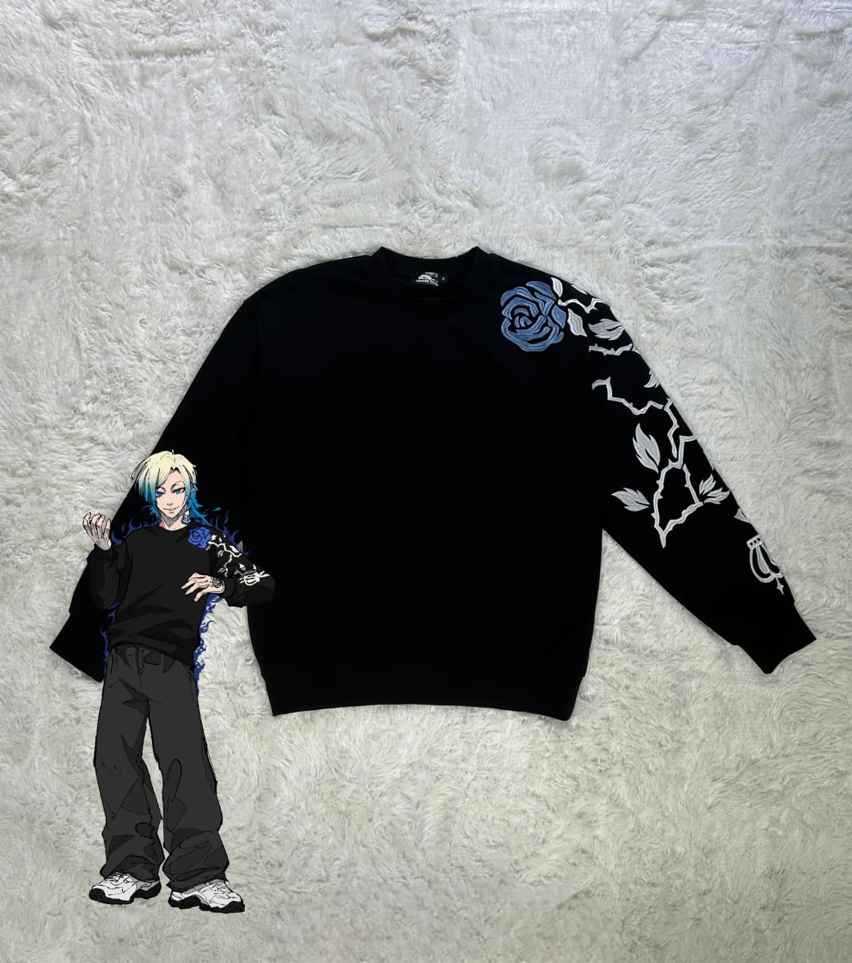Y2K Trendy Japanese Anime Casual Pullover Kaiser Sweatshirt Autumn and Winter Warm Round Neck Knitted Unisex Clothing Retro