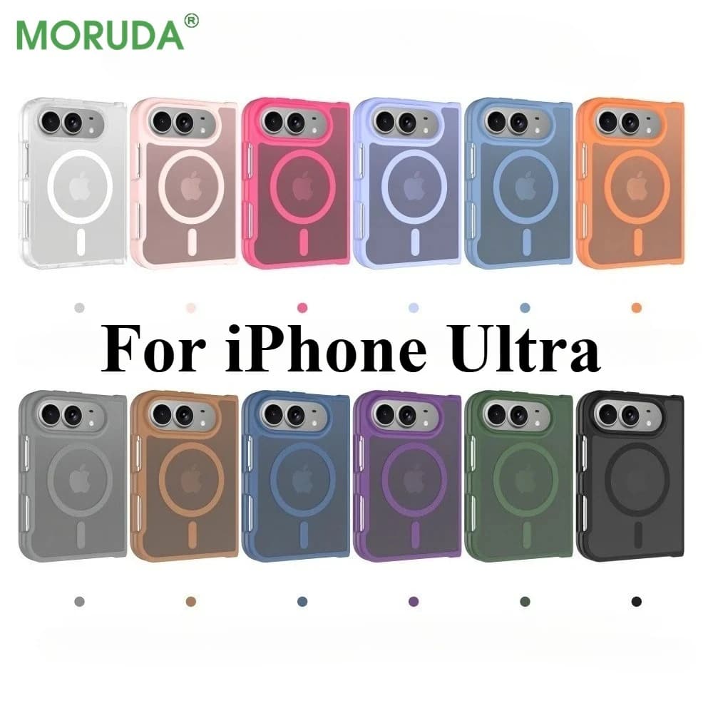 Slim Matte Translucent For Magsafe Case For iPhone Duo duo DUO Fold Wireless Charging Shockproof Back Front PC Hard Cover