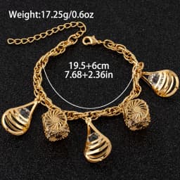Gold Plated Bracelet Hip Hop Style Unique Fashion Fun Design Curved Unisex Jewelry