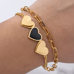 Gold Plated Bracelet Hip Hop Style Unique Fashion Fun Design Curved Unisex Jewelry