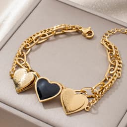 Gold Plated Bracelet Hip Hop Style Unique Fashion Fun Design Curved Unisex Jewelry