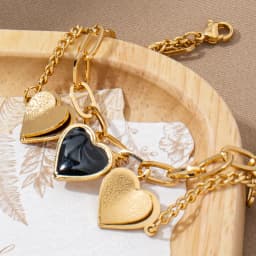 Gold Plated Bracelet Hip Hop Style Unique Fashion Fun Design Curved Unisex Jewelry