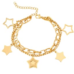 Gold Plated Bracelet Hip Hop Style Unique Fashion Fun Design Curved Unisex Jewelry