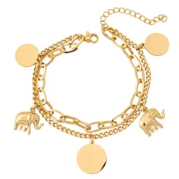Gold Plated Bracelet Hip Hop Style Unique Fashion Fun Design Curved Unisex Jewelry