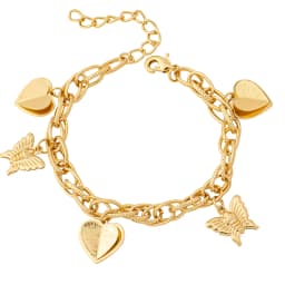 Gold Plated Bracelet Hip Hop Style Unique Fashion Fun Design Curved Unisex Jewelry