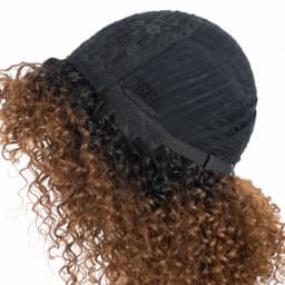 Natural Brown Color Afro Kinky Curly Human Hair Wigs with Bangs Wear & Go Glueless Wig Remy Brazilian Short Curly Human Hair Wig
