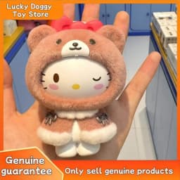 NEW Original Little Cape Series Blind Box Kuromi Kt Flocked Keychain Face Changing Fashion Toy Bag Charm Cute Christmas Gift