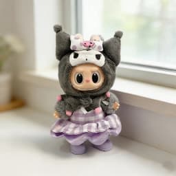 Kawaii Cartoon Anime Cosplay Clothing for 17cm Labubu Mini Plush Dolls Cute Costume Outfits Handmade Dolls Accessories Good Gift