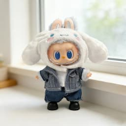Kawaii Cartoon Anime Cosplay Clothing for 17cm Labubu Mini Plush Dolls Cute Costume Outfits Handmade Dolls Accessories Good Gift