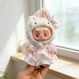 Kawaii Cartoon Anime Cosplay Clothing for 17cm Labubu Mini Plush Dolls Cute Costume Outfits Handmade Dolls Accessories Good Gift