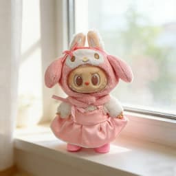 Kawaii Cartoon Anime Cosplay Clothing for 17cm Labubu Mini Plush Dolls Cute Costume Outfits Handmade Dolls Accessories Good Gift