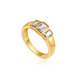 Fashion Oval Zircon Crystal Chunky Bilayer Round Rings for Women Stainless Steel Finger Ring Wedding Aesthetics Jewelry