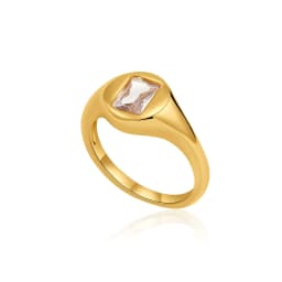 Fashion Oval Zircon Crystal Chunky Bilayer Round Rings for Women Stainless Steel Finger Ring Wedding Aesthetics Jewelry
