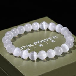 JD Natural White Selenite Stone Bead Bracelet Women Men 100% Real Gypsum Round Stone 6 8 10mm Stretch Bangles Mineral Yoga Gift