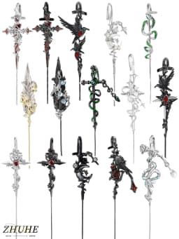 ZHUHE Ear Piercing Large Collection Cyberpunk Style Jewelry Accessories For Women And Men Party Gifts