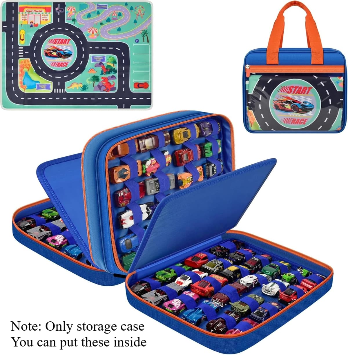 Toy Car Storage Case Compatible with Hot Wheels for Matchbox for LEGO for AZEN for JOYIN for Tub Works Cars Toy Car Organizer Ho