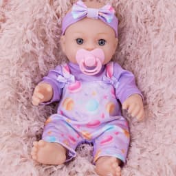 Simulation doll cute purple clothes with pacifier 30CM reborn doll simulation doll girl gift
