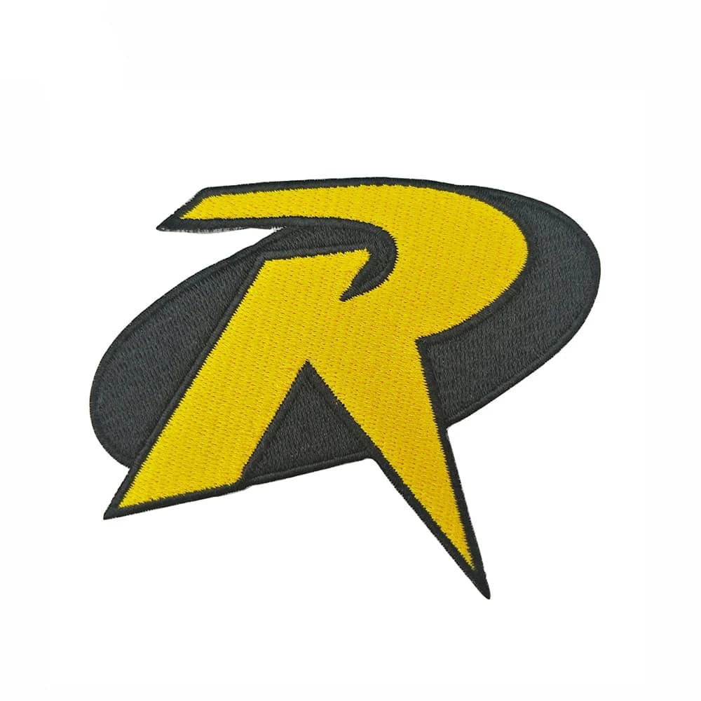 Movie ROBIN R Embroidered Yellow Cool Mini Patches Front Iron on Clothing for Motorcycle Bikers Jackets Vests Jeans Decoration
