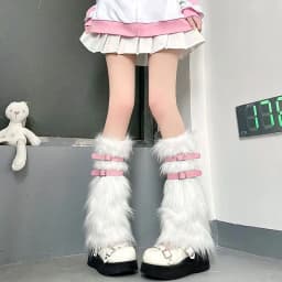 Women Faux Fur Leg Warmers Women Fall Leggings Jk Boots Stocking Girls Lolita Punk Boot Cover Harajuku Fur Foot Warming Cover