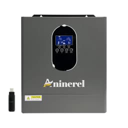 Aninerel 4.2W 120V Hybrid Inverter Off Grid Pure Sine Wave solar Inverter 24V 120A PV Max 6200W 50Hz/60Hz for LCD Display