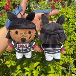 Playboi Carti 10CM Hello Kitty Outfit Bunny Ears Stuffed toy keychain kawaii Stuffed doll Rap Kitty cat Creative Backpack Charm