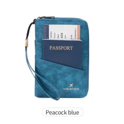 Multifunctional Anti-Theft RFID Women's Passport Holder Portable Zippered Storage Bag Passport Holder with a Hidden AirTag Pocke