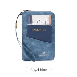 Multifunctional Anti-Theft RFID Women's Passport Holder Portable Zippered Storage Bag Passport Holder with a Hidden AirTag Pocke