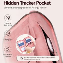 Multifunctional Anti-Theft RFID Women's Passport Holder Portable Zippered Storage Bag Passport Holder with a Hidden AirTag Pocke
