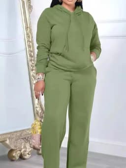Dres Sportowy Damski Solid Color Hooded Sweatshirt Pants Casual Long-sleeved Autumn Winter Suit Two Piece Set Women Outfit 2025